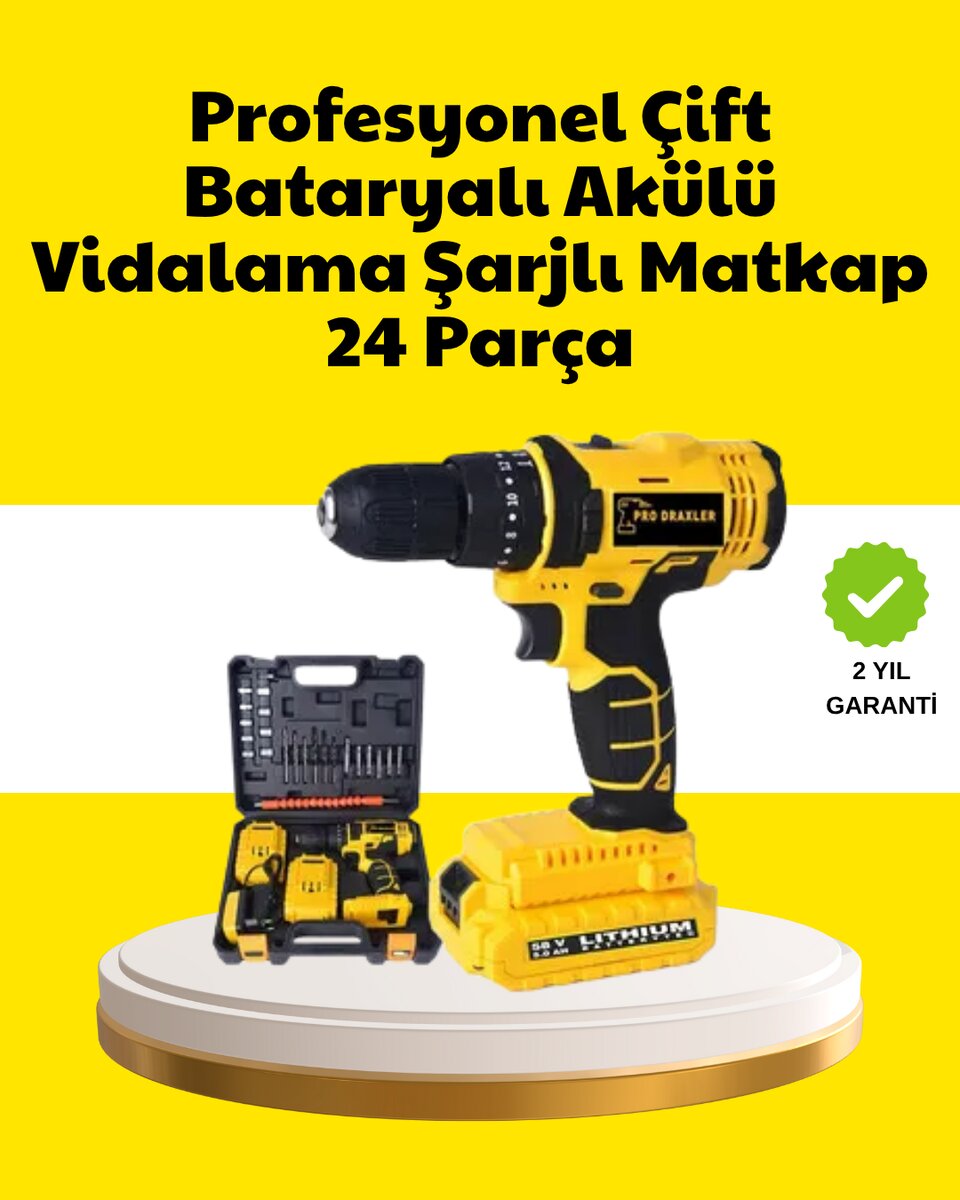Çift Bataryalı 12V Akülü Matkap | 10 mm Metal 20 mm Ahşap Delme Kapasitesi