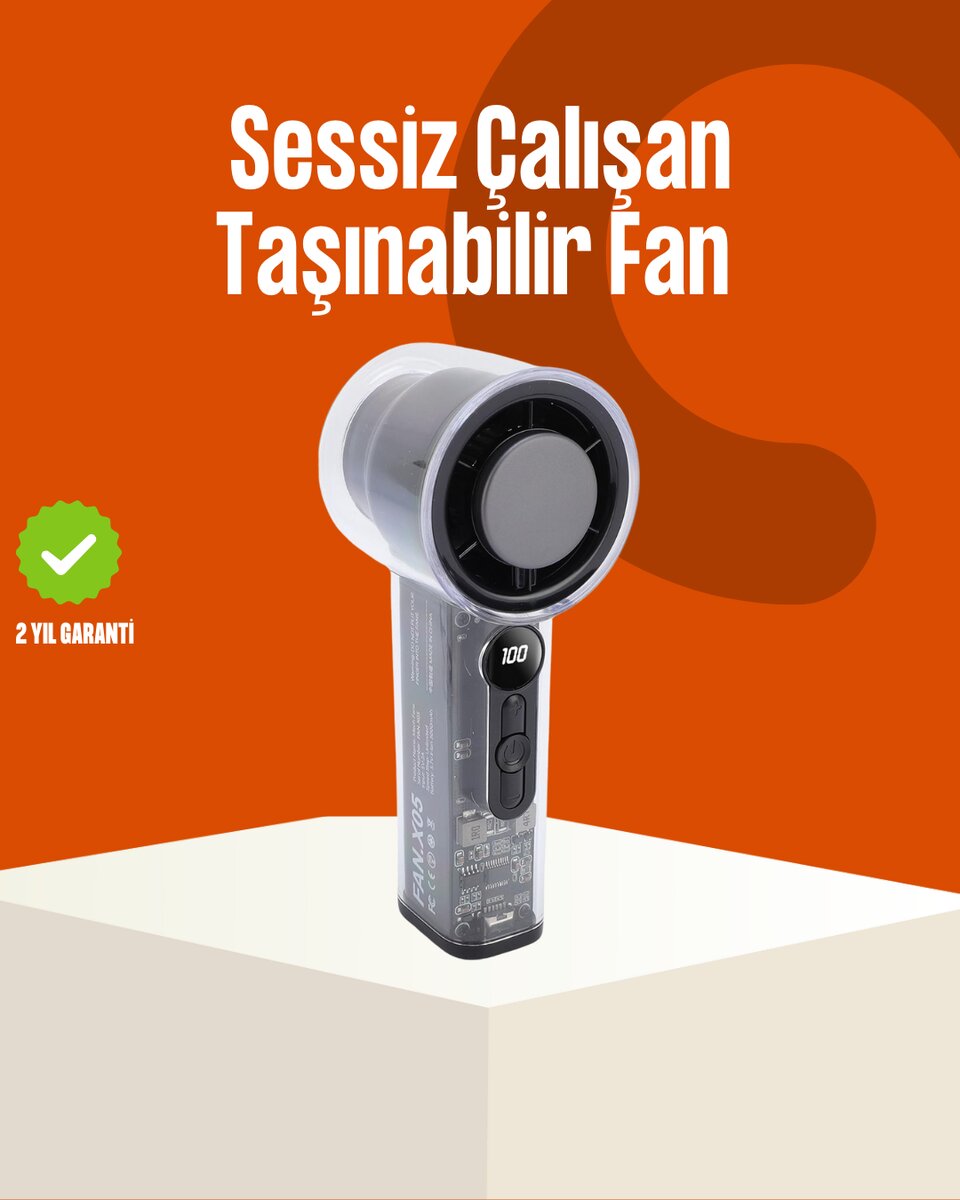 Yüksek Hızlı Şarjlı Fan | Kamp Ofis ve Açık Hava İçin İdeal