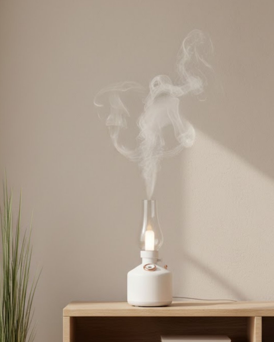 USB Şarjlı Gaz Lambası Modeli Nano Mist Aromaterapi Nemlendirici 280 ml