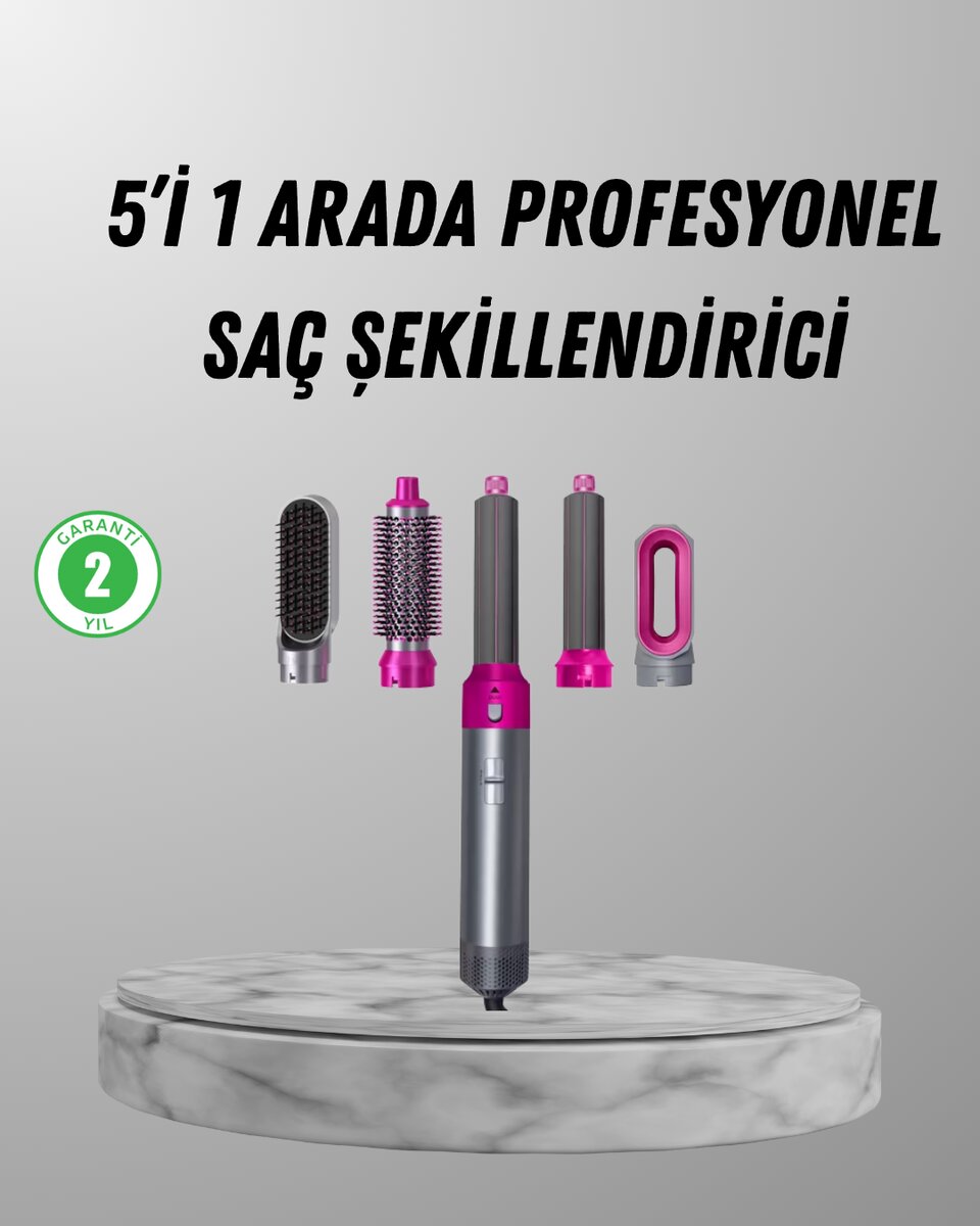 5’i 1 Arada Saç Şekillendirici Set Kuaför Düzeyinde Performans ve Ergonomik Tasarım