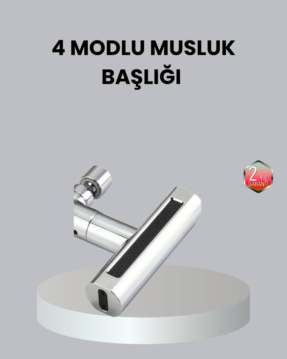 ABS Pirinç Alaşımlı Musluk Başlığı 4 Modlu 360° Dönebilen ve Ekonomik