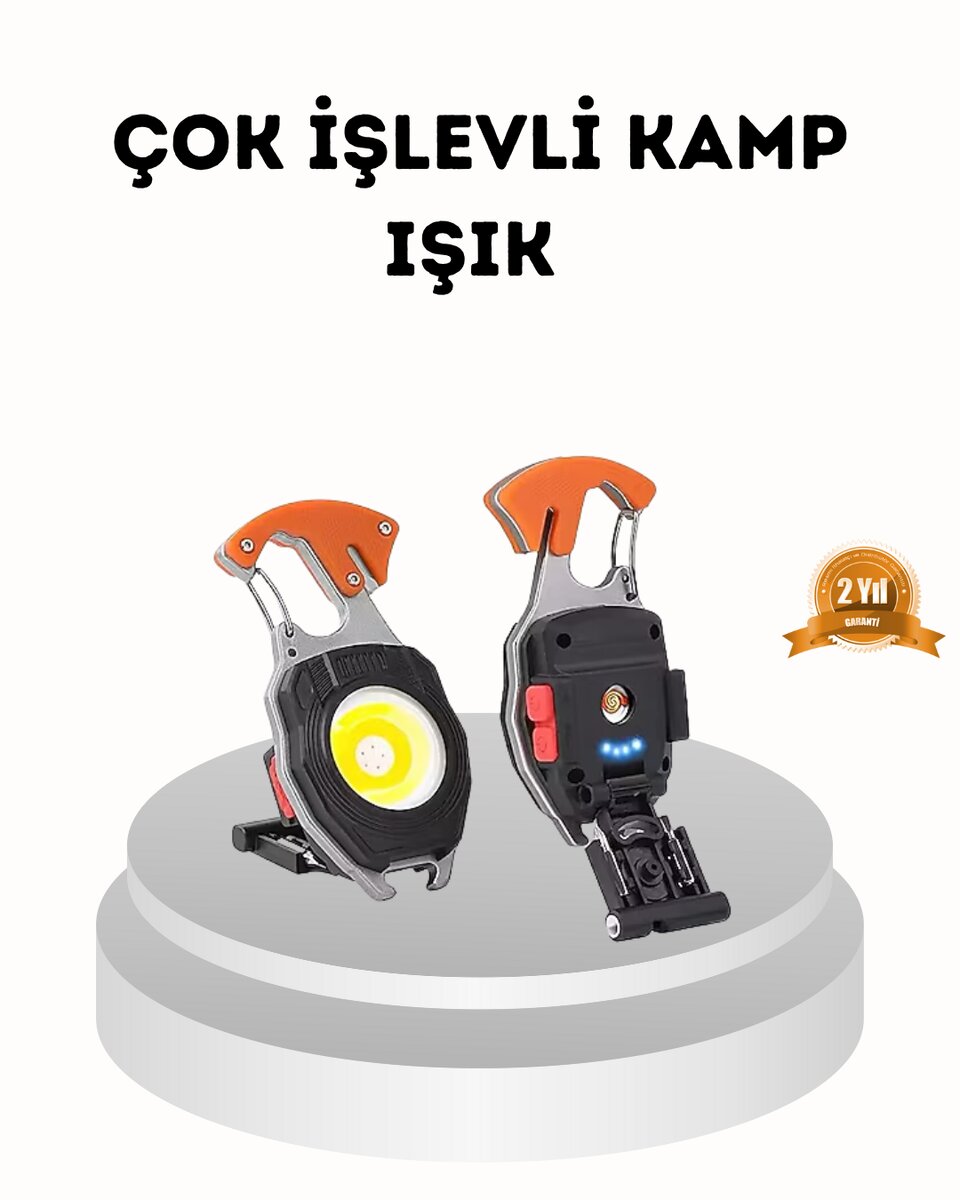 Şarj Edilebilir Çok Amaçlı Mini Fener – Güvenlik Düdüklü Kompakt ve Hafif Tasarım