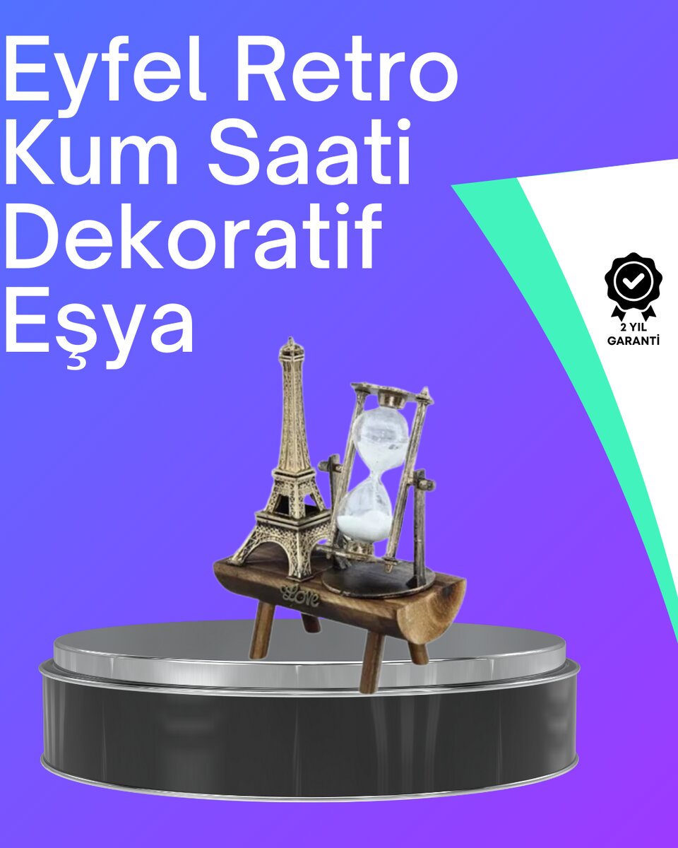 Klasik Tasarımlı Ahşap Kum Saati – Ev ve Ofis İçin Masaüstü Aksesuarı