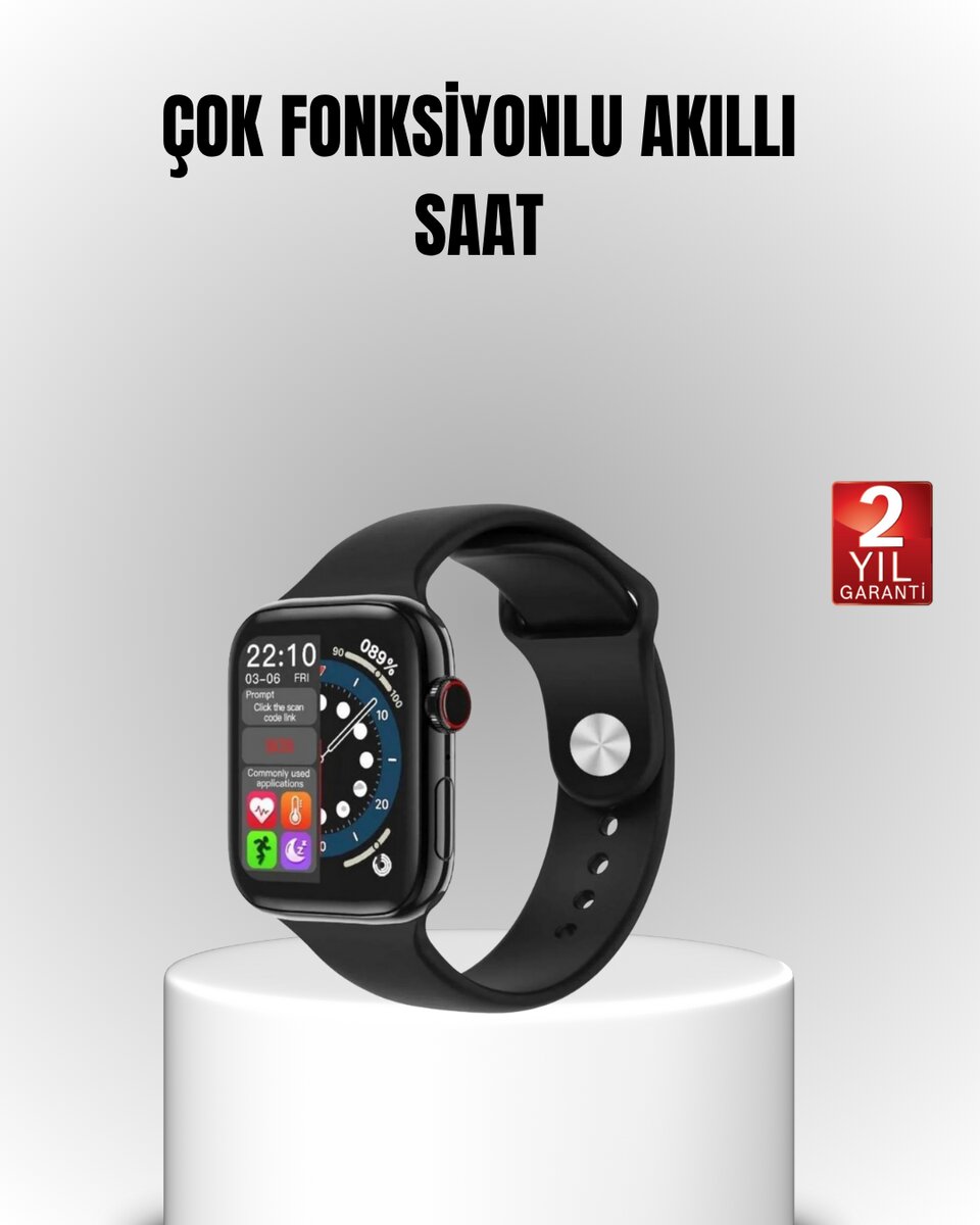 Yüksek Çözünürlüklü 1.9" Akıllı Saat – 5-6 Gün Aktif Kullanım Şık ve Modern Tasarım