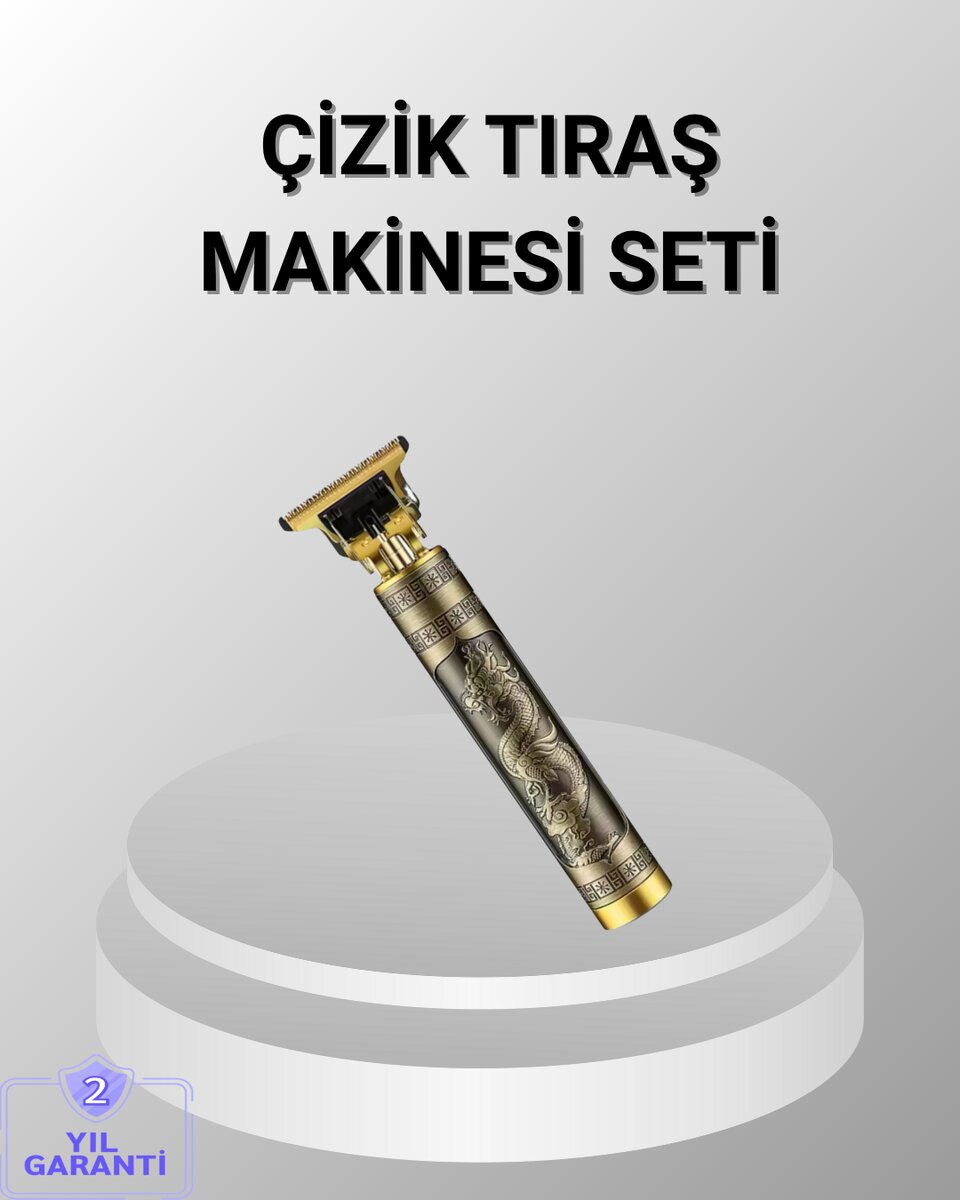 Şarjlı T Bıçaklı Saç ve Sakal Tıraş Makinesi – 3 Başlıklı Güçlü Motorlu 2 Saat Kullanım