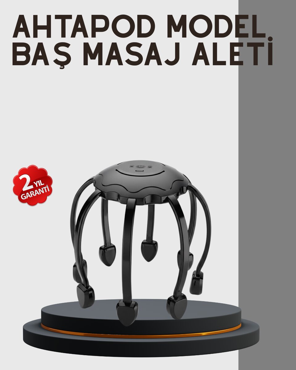 Çok Noktalı Elektrikli Kafa Masaj Cihazı 3 Modlu Rahatlatıcı Masaj