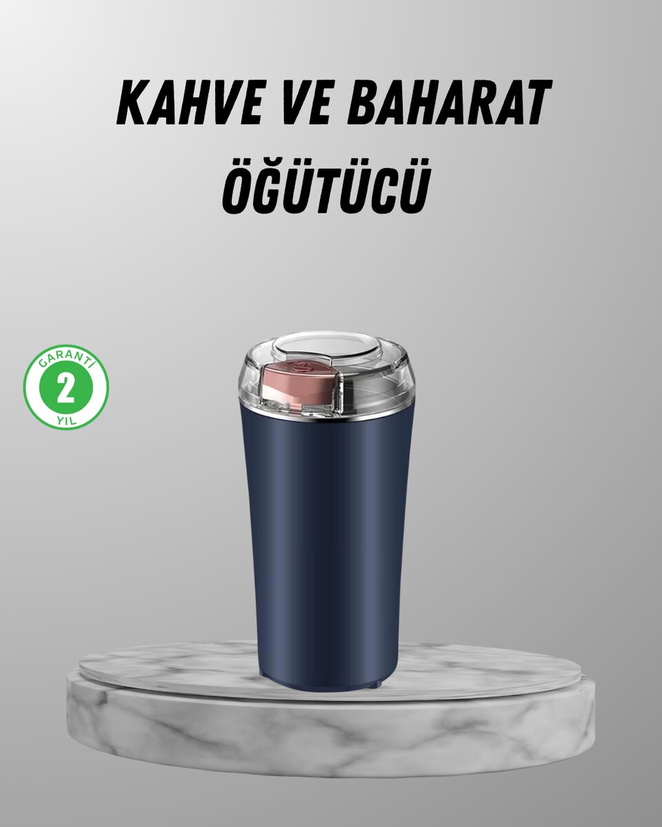 Elektrikli Kahve ve Baharat Öğütücü – Güçlü Motor Paslanmaz Çelik Gövde Kolay Temizlik