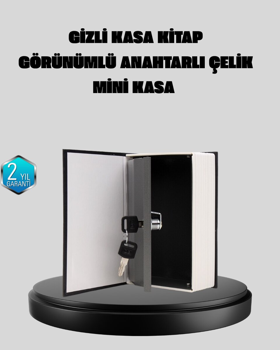 Anahtarlı Gizli Kitap Kasa – Metal İç Yapı Kamuflajlı Sözlük Tasarım