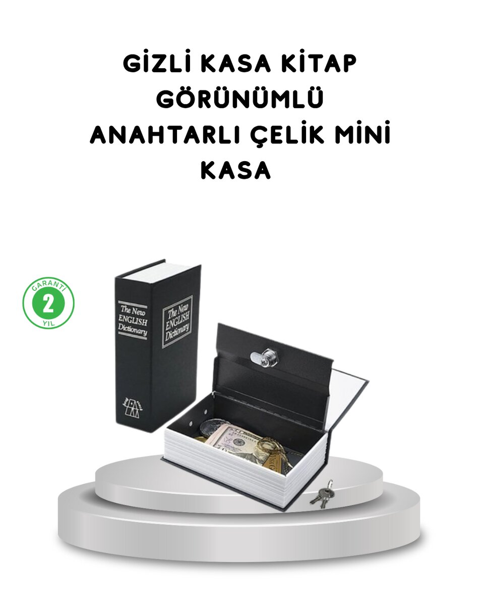 Gizli Kitap Kasa – Metal Gövdeli Anahtarlı
