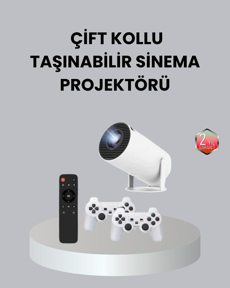 4K Wi-Fi 6 Projeksiyon Cihazı – 10.000+ Oyun Desteği Kablosuz Bağlantı ve Çoklu Giriş Portları