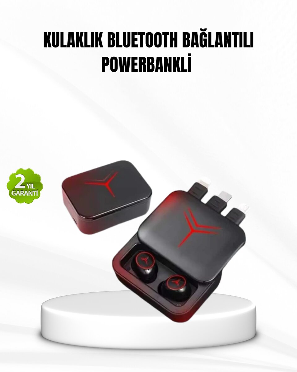 Bluetooth Powerbank Kulaklık – Kablosuz Uzun Pil Ömrü Dokunmatik ve Yüksek Ses Kalitesi