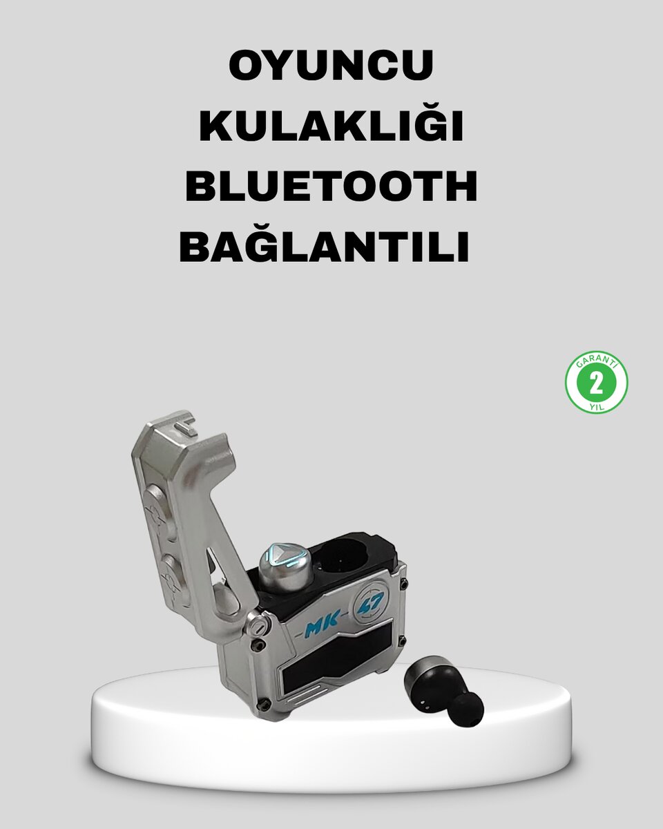 IPX5 Su Geçirmez Kablosuz Bluetooth Kulaklık – Powerbank Şarj Kutulu Düşük Gecikmeli Oyun Modu