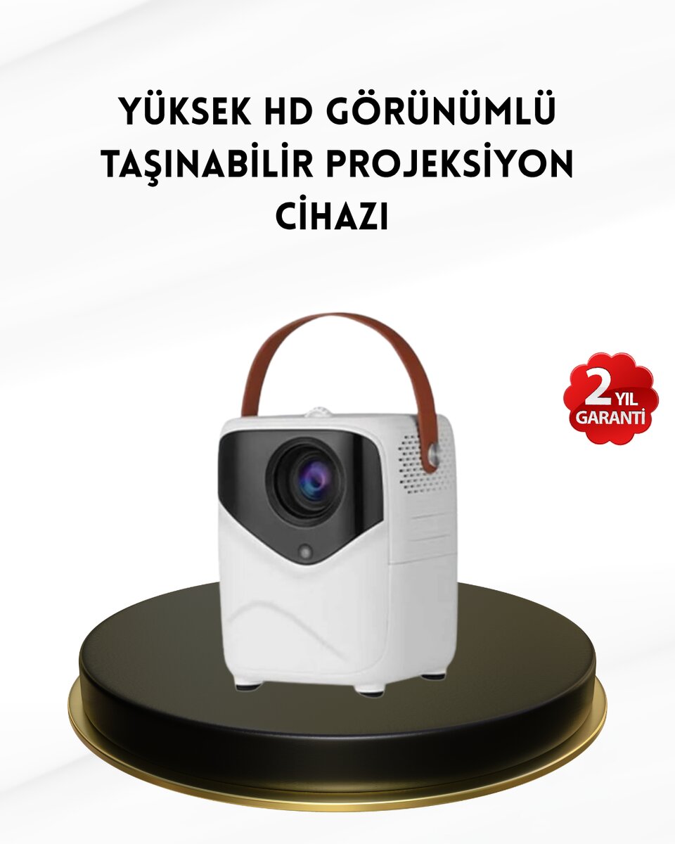 Mini Akıllı Projektör – 1080P Full HD 64GB Depolama 2GB RAM Uzaktan Kumanda Destekli