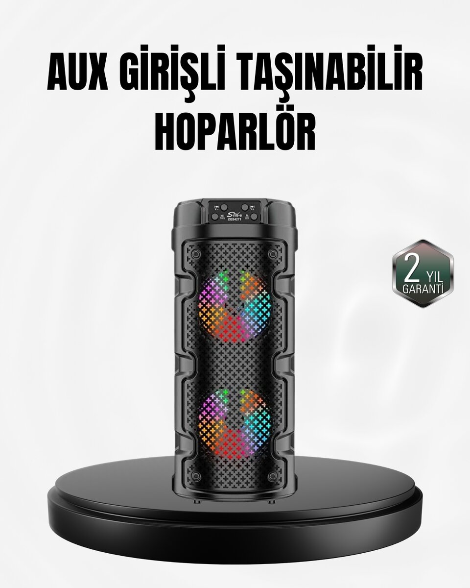 Kablosuz Stereo Hoparlör USB + SD Kart + AUX Destekli Bluetooth 5.0