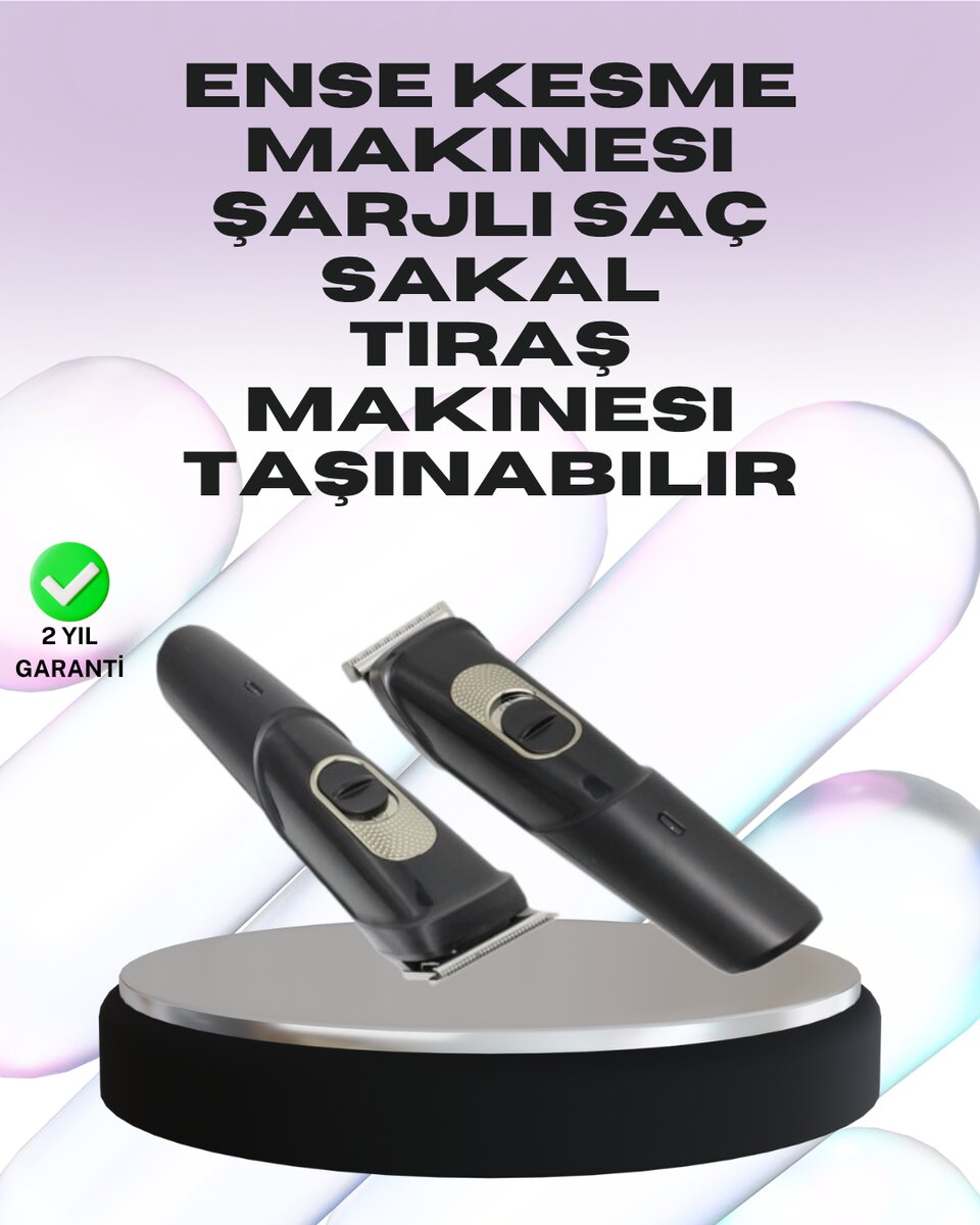 Sessiz Motorlu Kablosuz Kullanımlı Şarjlı Saç ve Sakal Kesme Makinesi – Taraklı Set