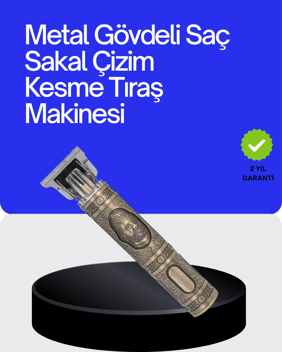 Kompakt Tasarımlı Güçlü Motorlu Saç sakal Kesme Makinesi ve 4 Kılavuz Tarak