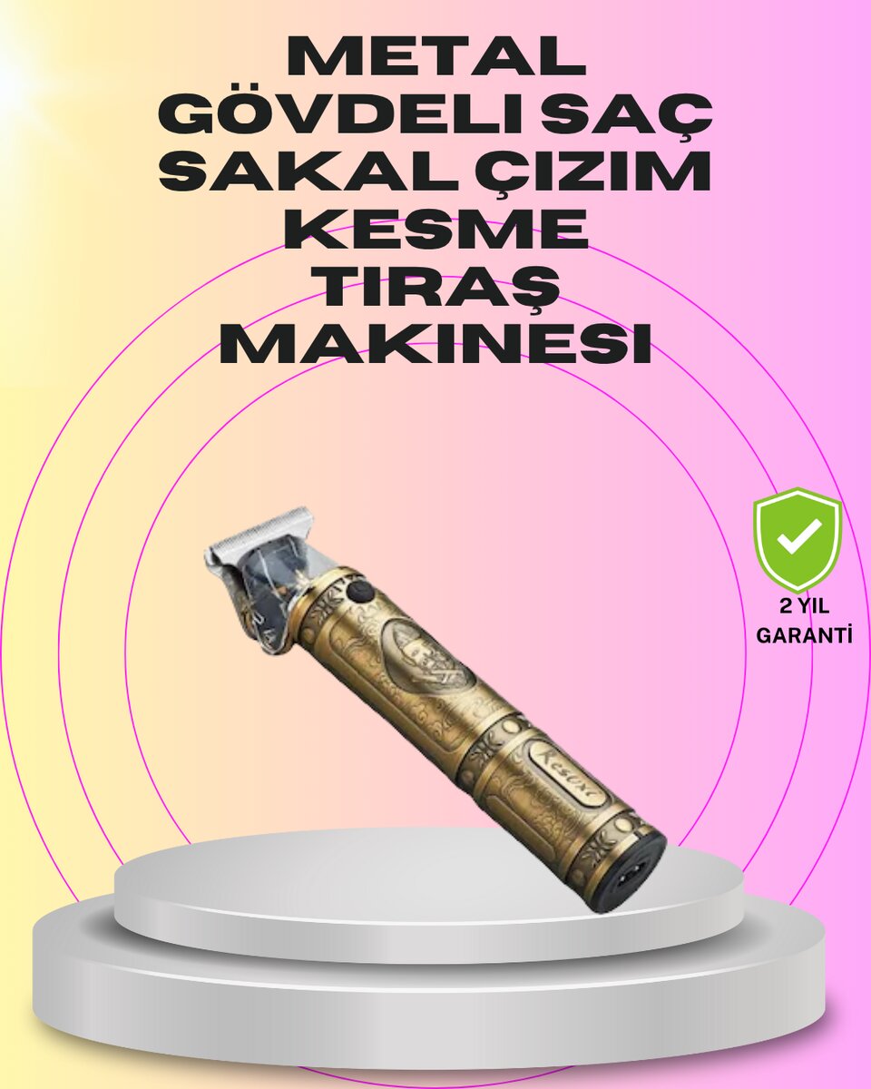 Güçlü Motorlu 4 Kılavuz Taraklı Kompakt Saç Kesme Makinesi – Uzun Pil Ömürlü