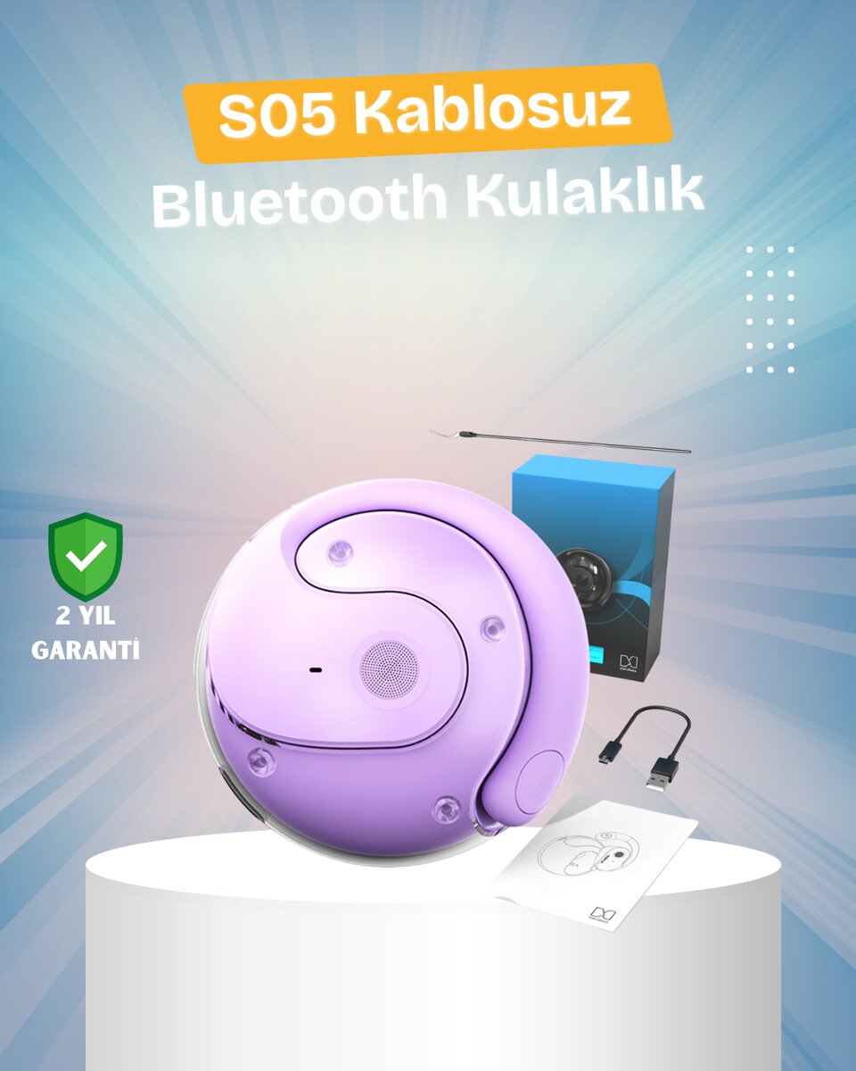 S05 Kablosuz Kulaklık – Küçük Kulak Yapılarına Uygun Kayma Yapmayan Tasarım
