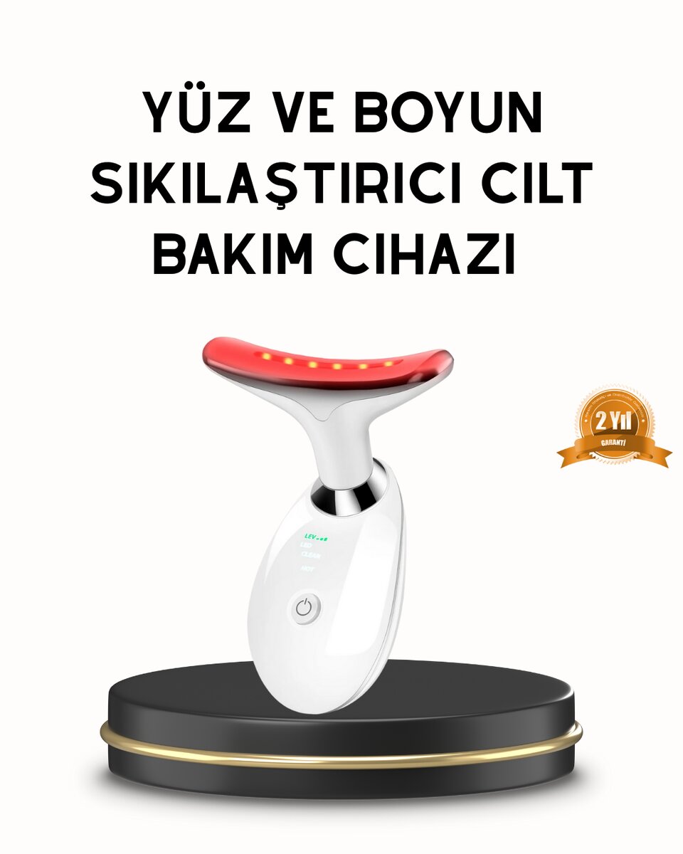 Boyun ve Gıdı Toparlayıcı EMS Cilt Sıkılaştırıcı 7000 Titreşim Isı Terapisi
