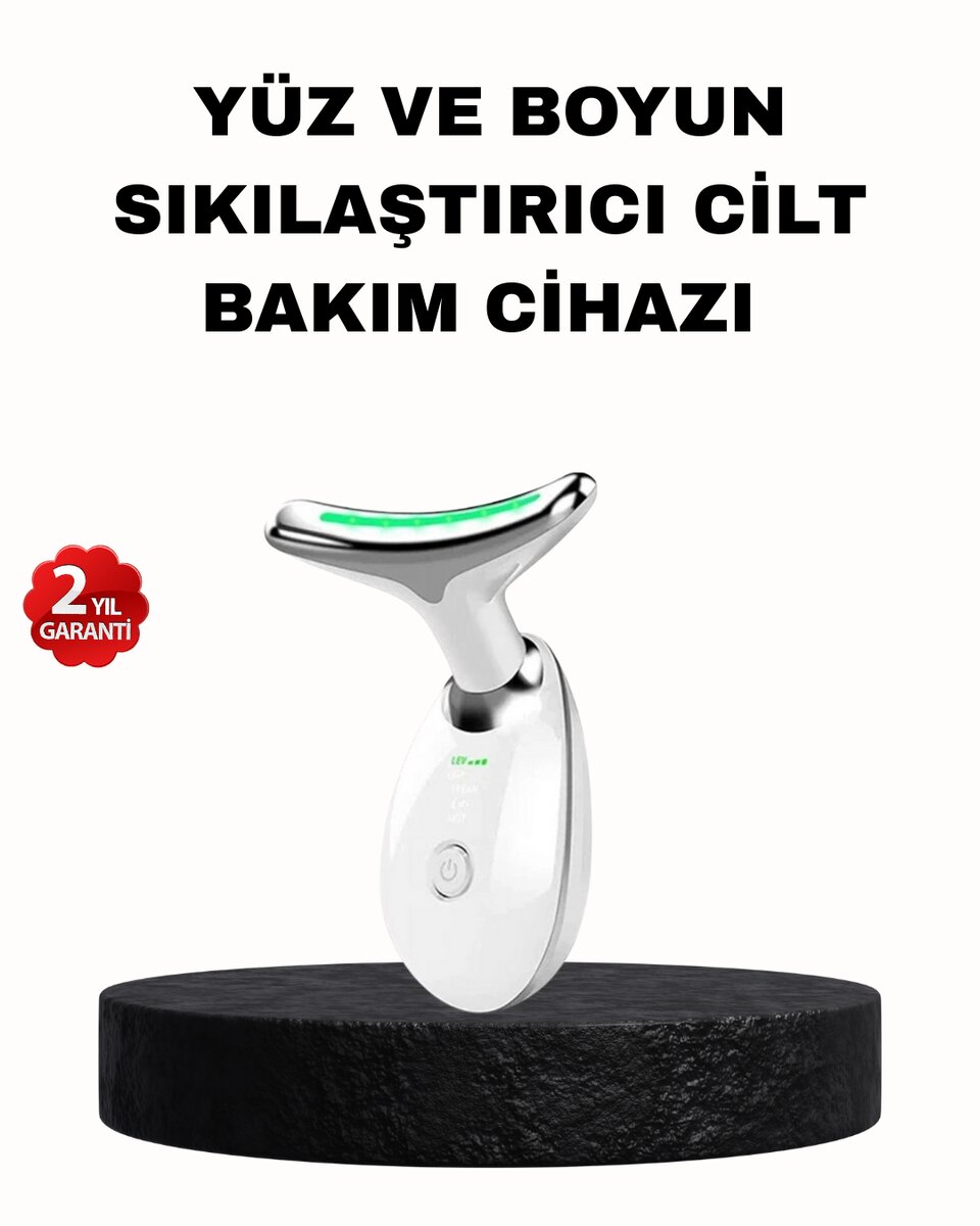 EMS Mikro Akım Yüz ve Boyun Sıkılaştırıcı Cihaz 7000 VPM Titreşim Isı Terapili