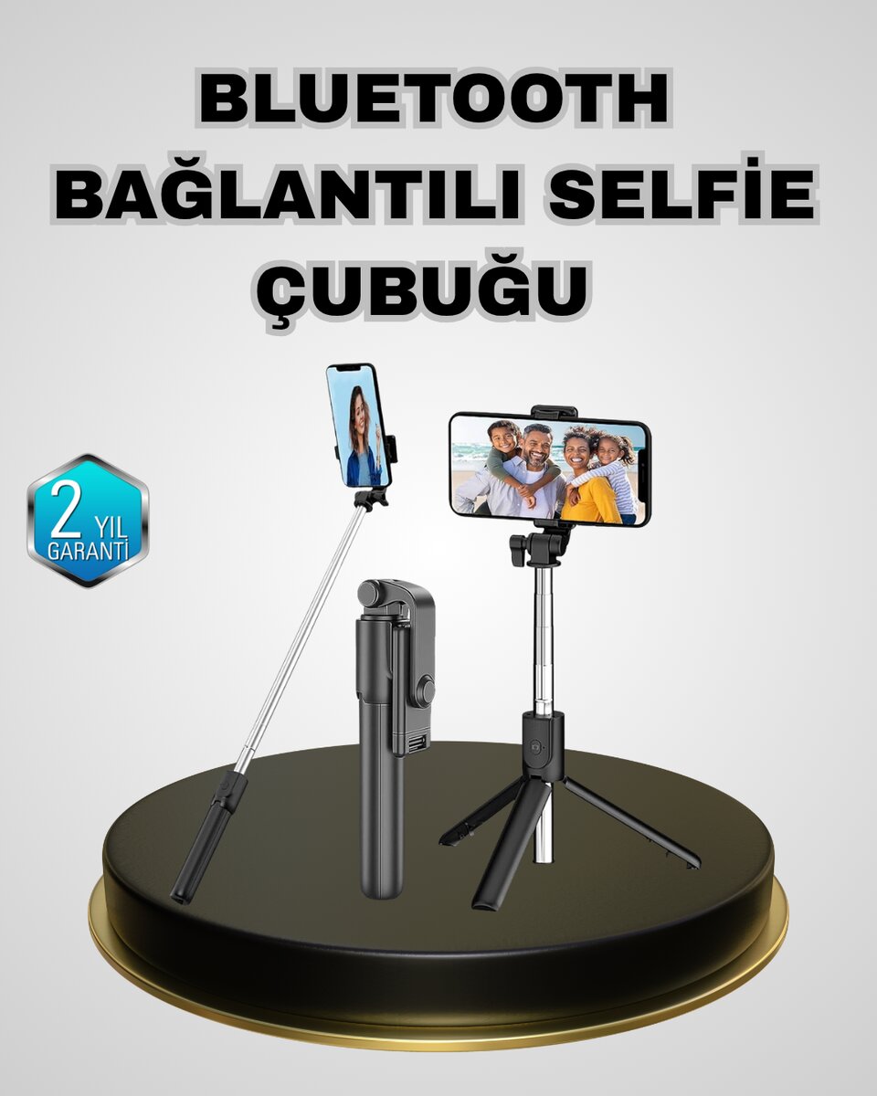 Bluetooth Selfie Çubuğu – Kablosuz Hafif ve Yüksek Çözünürlüklü Çekim İçin
