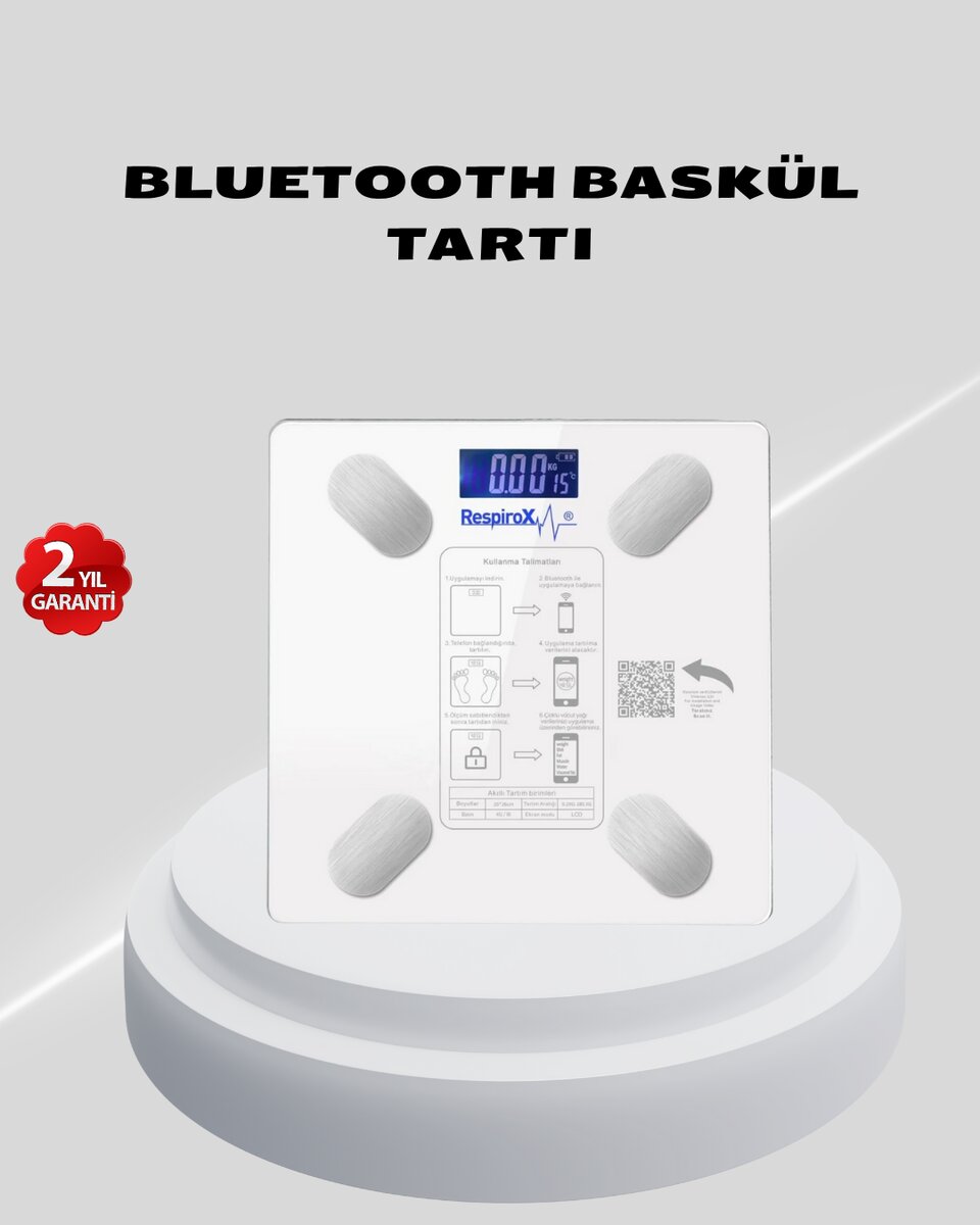 Akıllı Bluetooth Tartı – 8 Farklı Ölçüm Verisi Otomatik Kişi Tanıma
