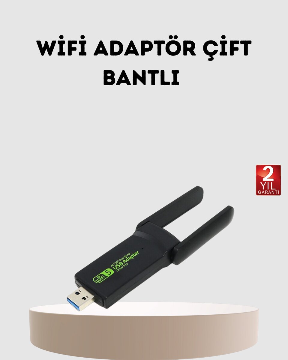 Ultratekno Dual Band WiFi Adaptör – 1200 Mbps USB 3.0 Çift Antenli Geniş Kapsama Alanı ve Yüksek Hız