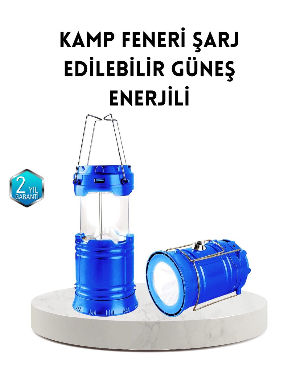 Güneş Enerjisiyle Çalışan Kamp Feneri Hafif Portatif Uzun Ömürlü