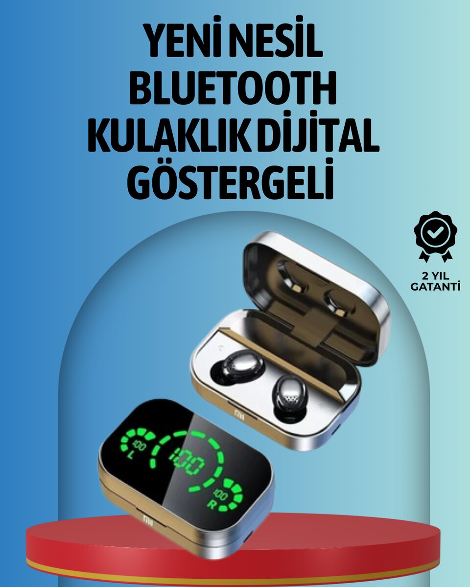 Akıllı Dijital Ekranlı TWS Kulaklık – Uzun Pil Ömrü Stabil Bağlantı