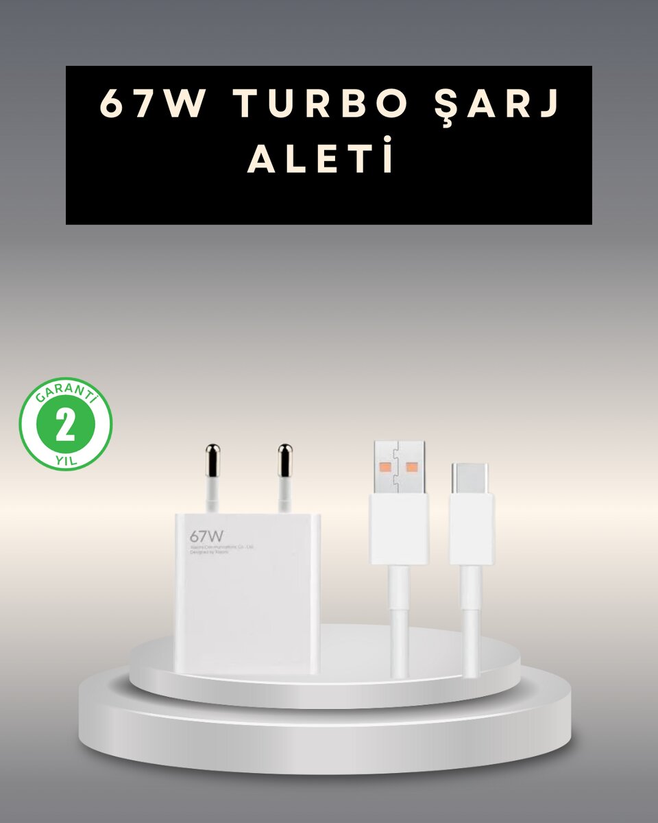 67 Watt Type C Şarj Adaptörü Poco X3 X4 X5 Pro Uyumlu
