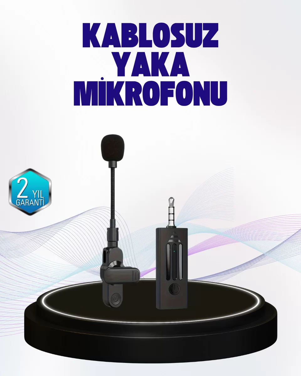 360 Derece Ses Algılamalı Type C Şarjlı Yaka Mikrofonu