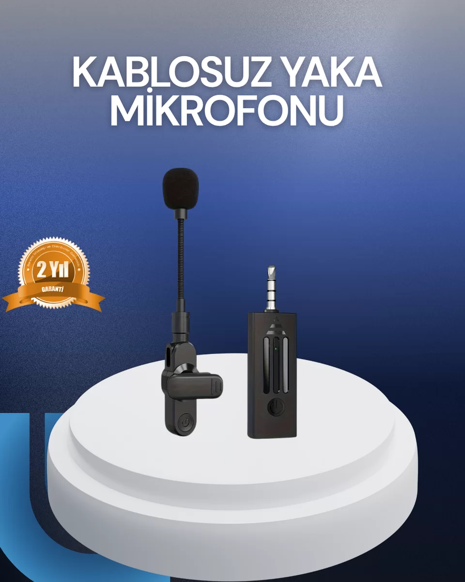 Profesyonel Ses Kayıt İçin Kablosuz Mini Yaka Mikrofonu