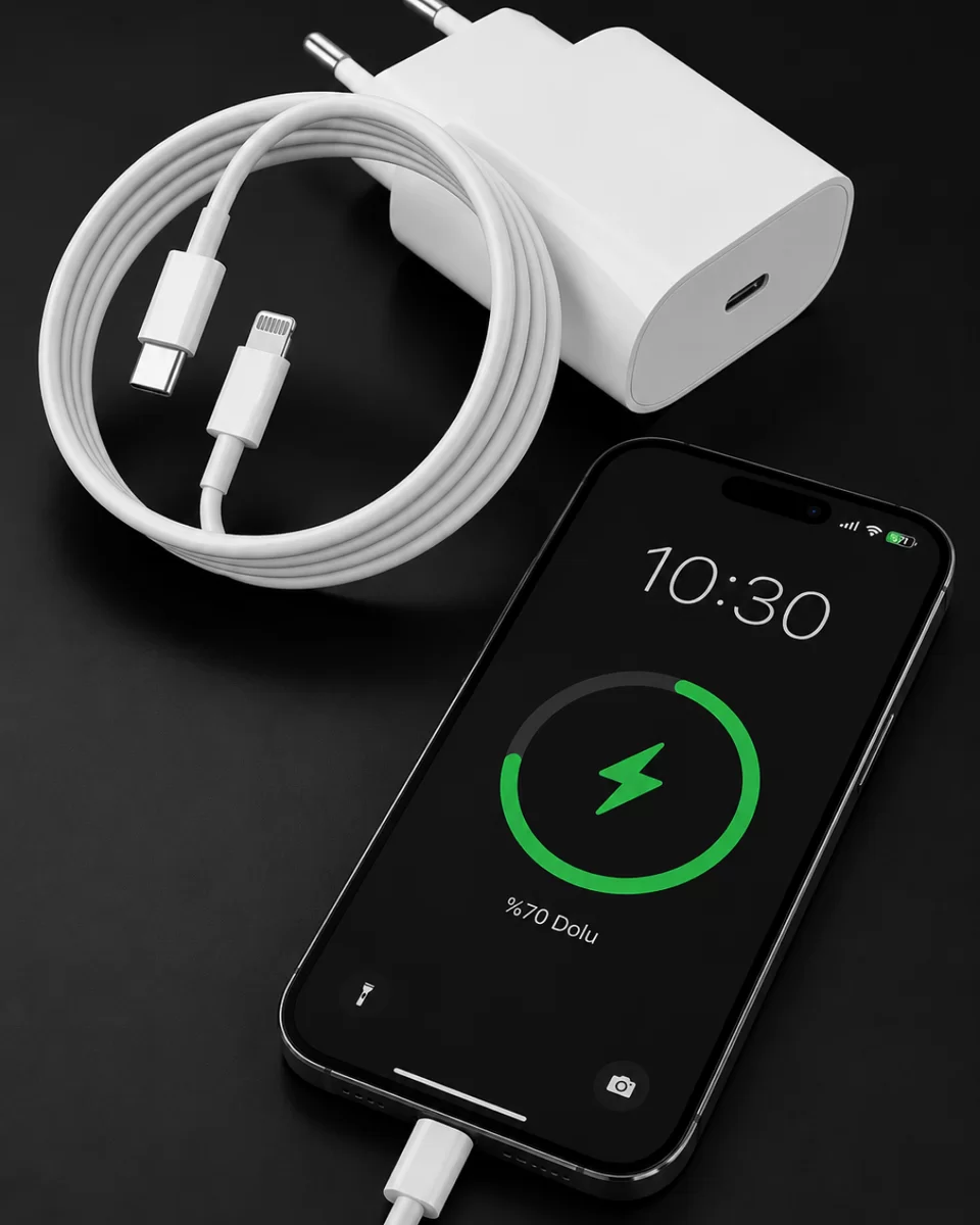 iPhone 14 13 12 11 8 Plus 7 Uyumlu 20W PD Hızlı Şarj Seti