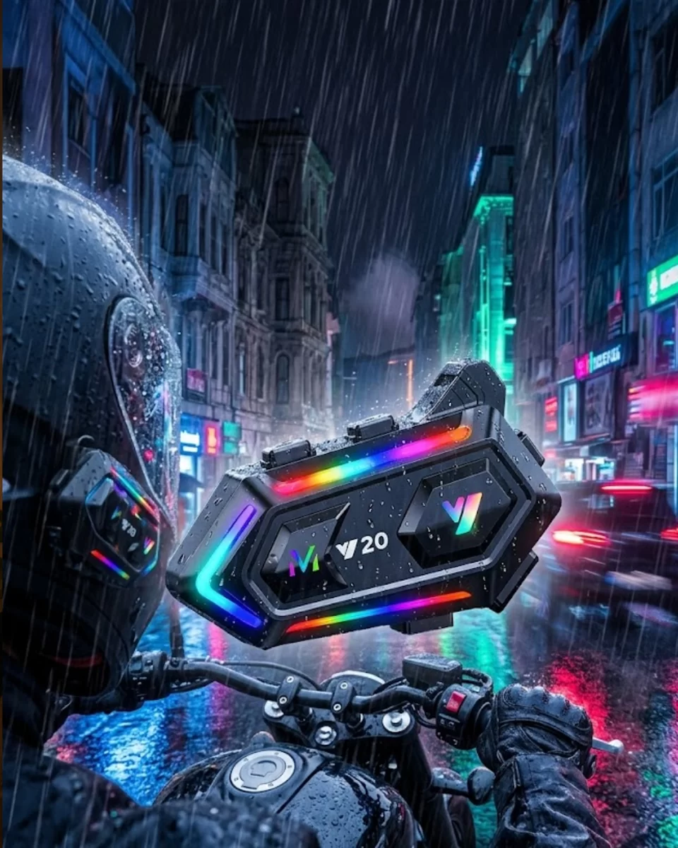 Bluetooth 5.3 Motosiklet Kask Intercom Kulaklık 1000 Metre IPX6 Su Geçirmez