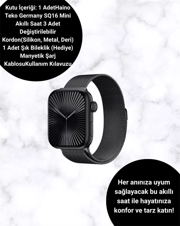 Akıllı Saat SQ-16 Mini Series 10 | Unisex Tasarım Sağlık ve Spor Takibi