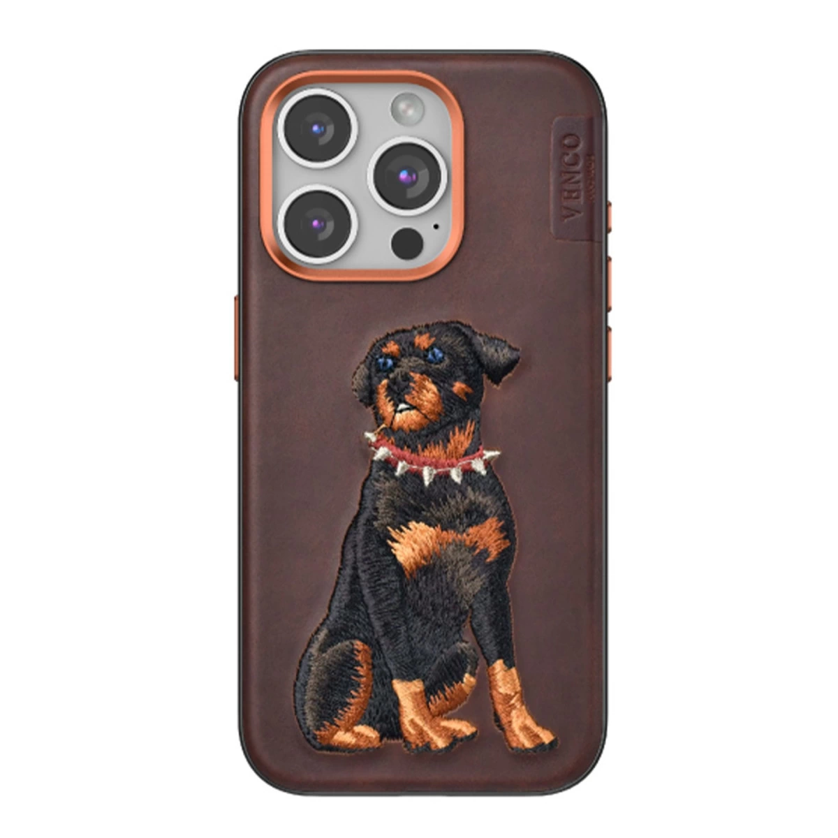 Venco  İphone 15 Pro Perma Desenli Kapak - Koyu Kahve