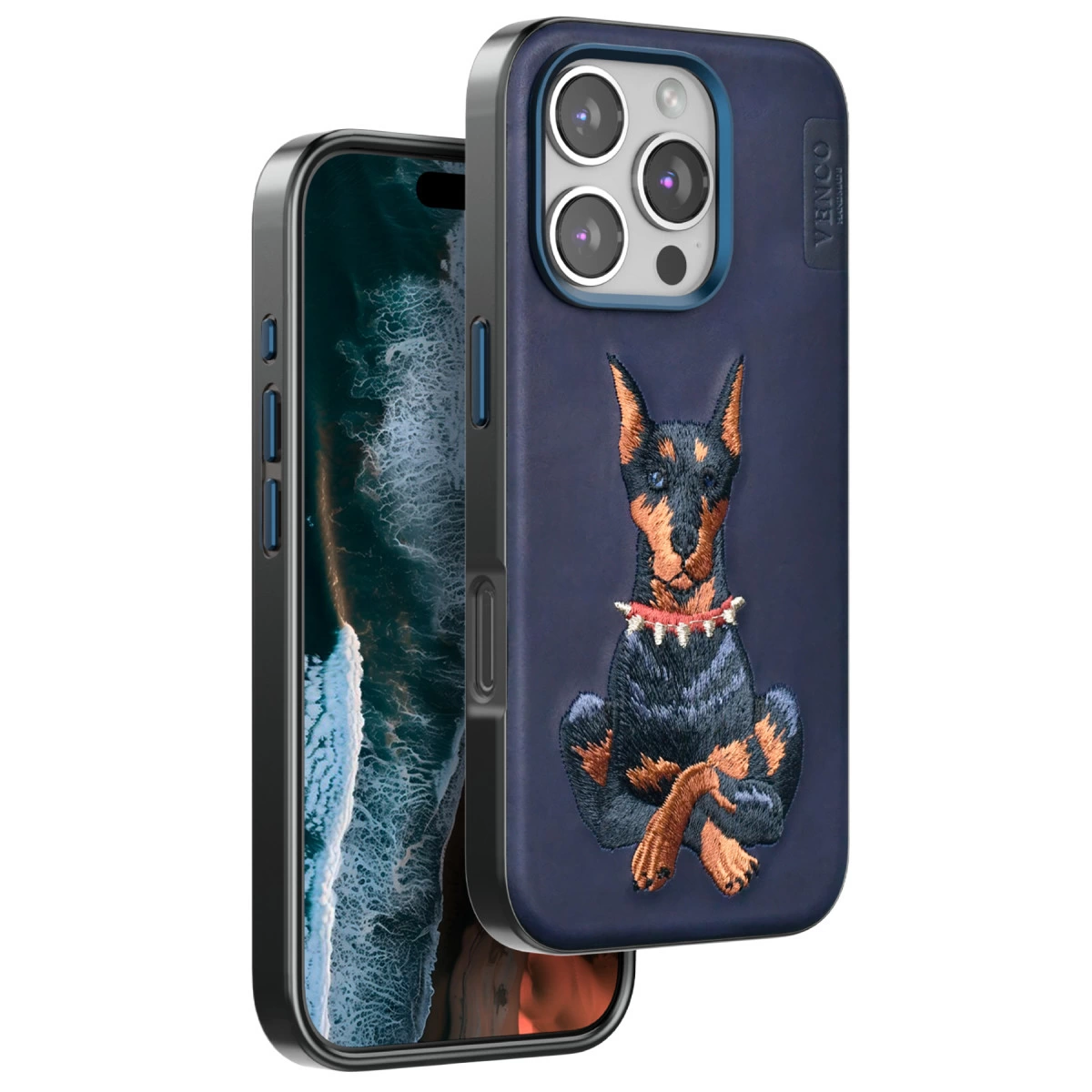 Venco  İphone 16 Pro Perma Desenli Kapak - Lacivert