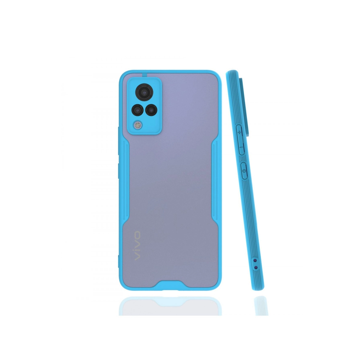 Vivo V21 Kılıf Platin Silikon - Mavi