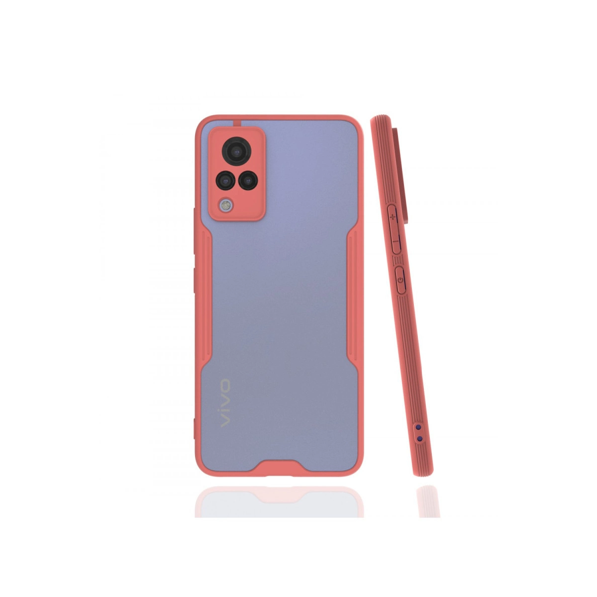 Vivo V21 Kılıf Platin Silikon - Pembe