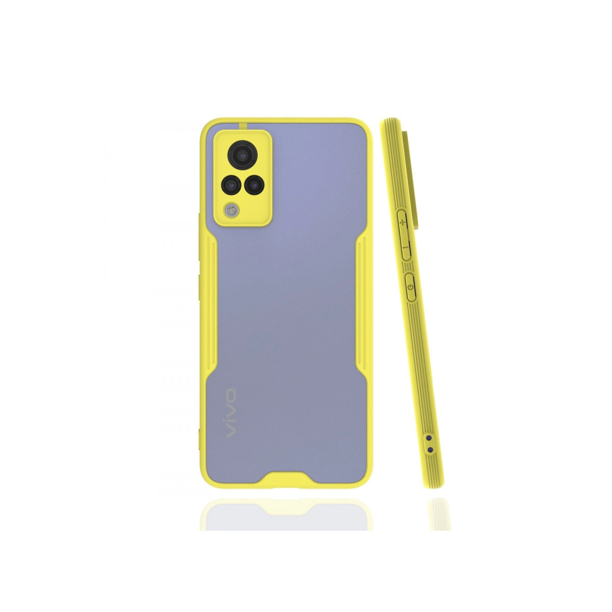 Vivo V21 Kılıf Platin Silikon - Sarı