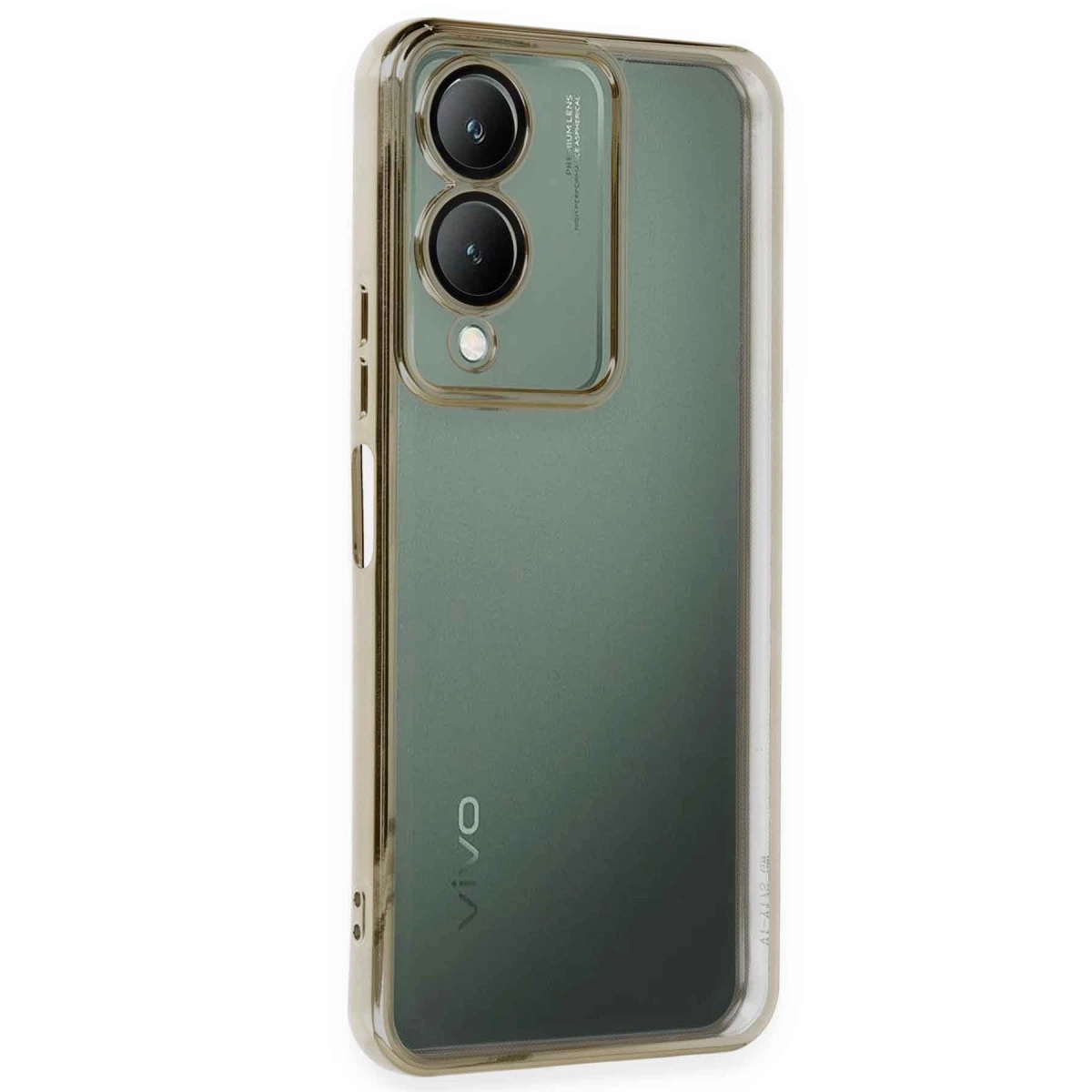 Vivo Y17s Kılıf Razer Lensli Silikon - Gold
