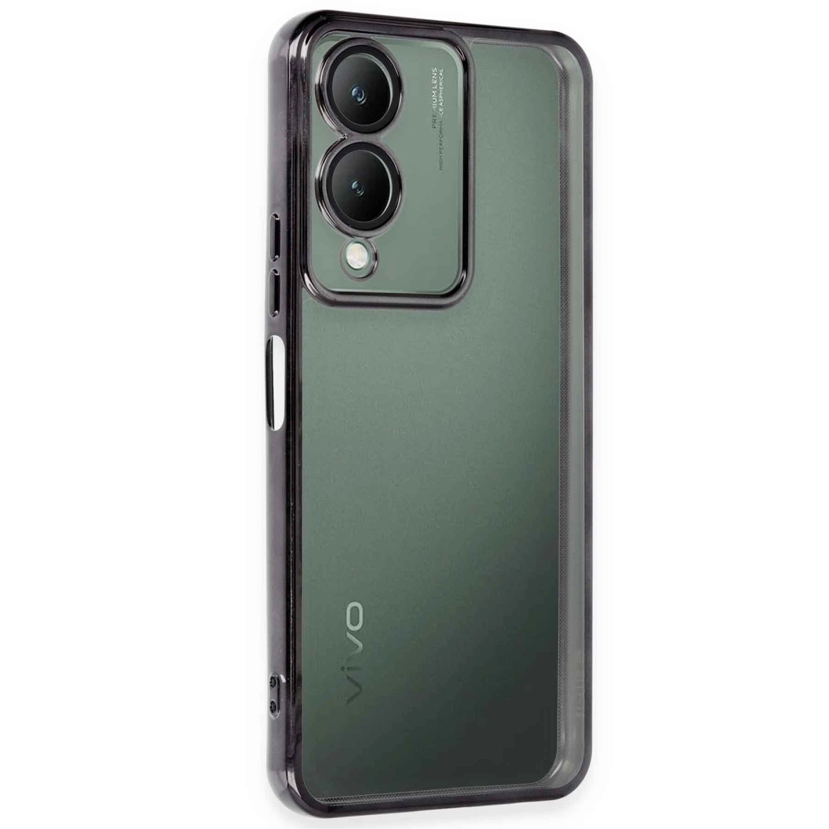 Vivo Y17s Kılıf Razer Lensli Silikon - Siyah