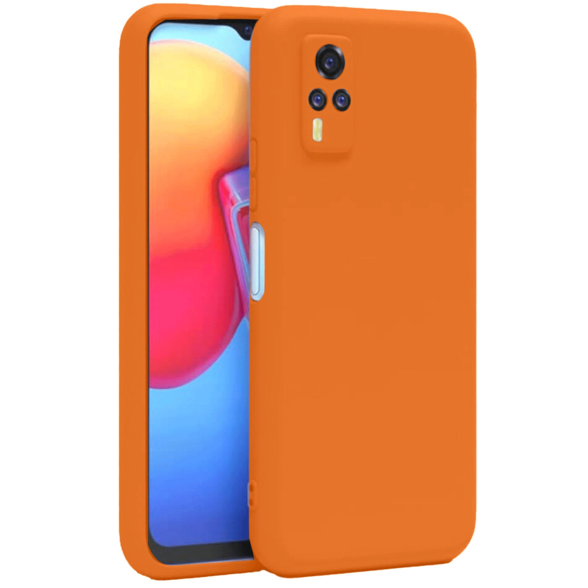 Vivo Y53s Kılıf Nano İçi Kadife Silikon - Turuncu