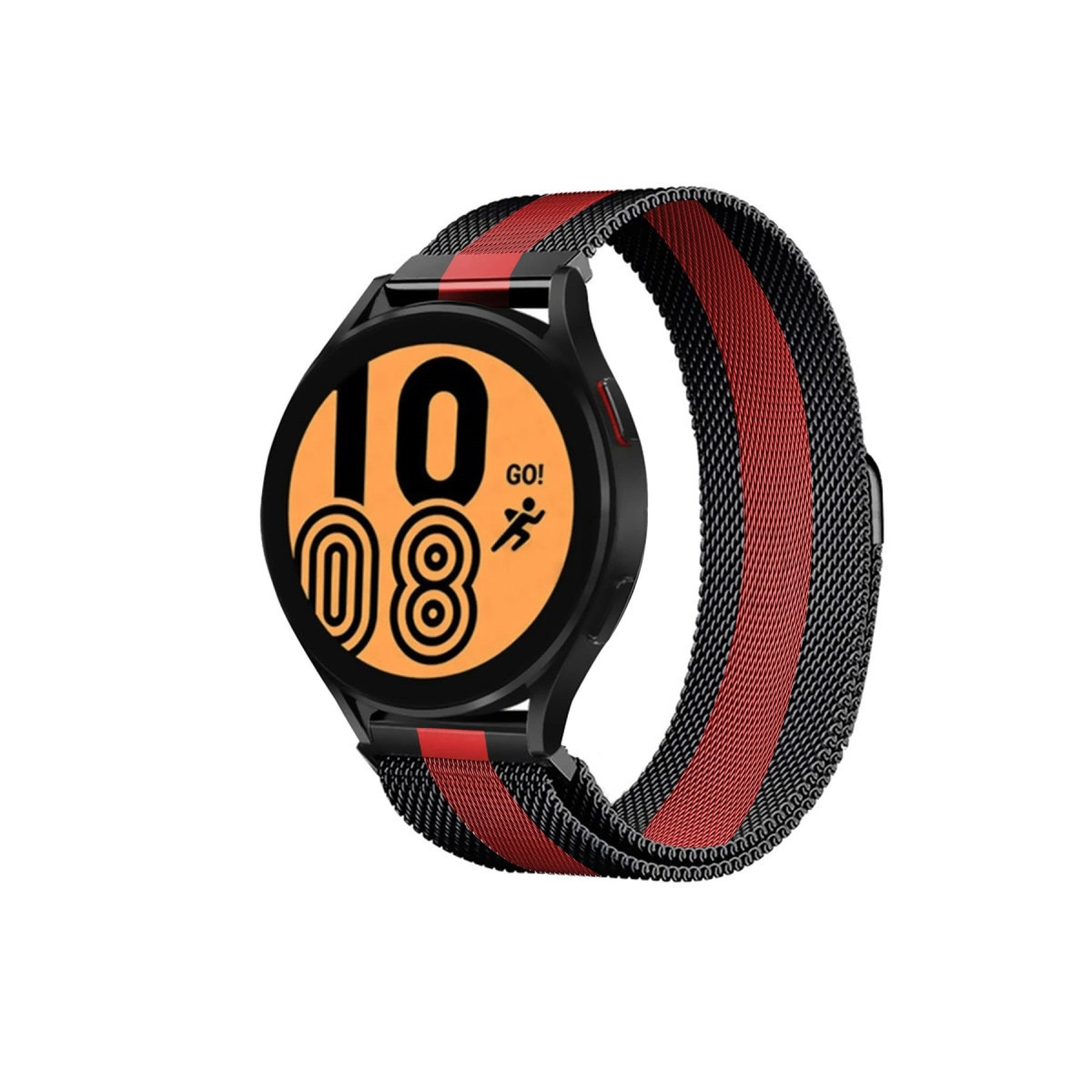 Watch 20mm Metal Mıknatıslı Kordon - Siyah-kırmızı