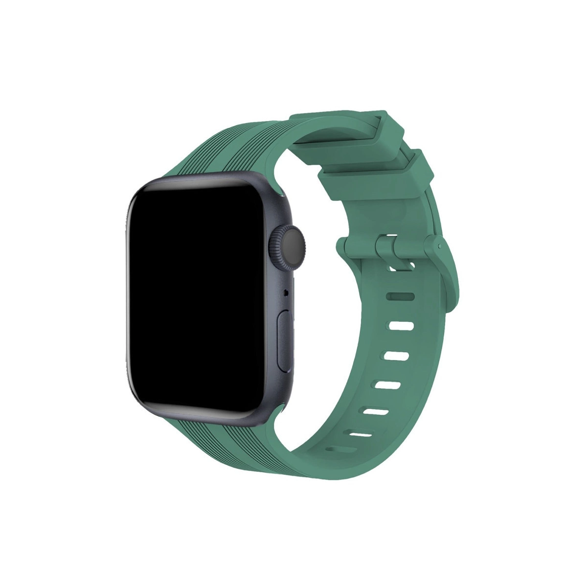 Watch 38mm Kr408 Çizgili Silikon Kordon - Yeşil