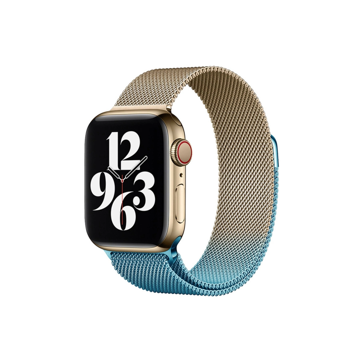 Watch 38mm Metal Mıknatıslı Kordon - Metalik Gold-mavi