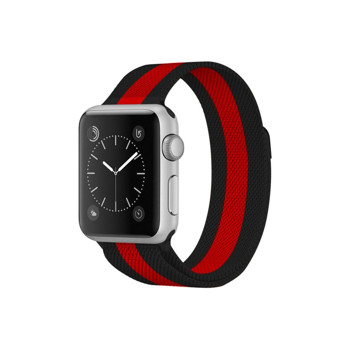 Watch 38mm Metal Mıknatıslı Kordon - Siyah-kırmızı
