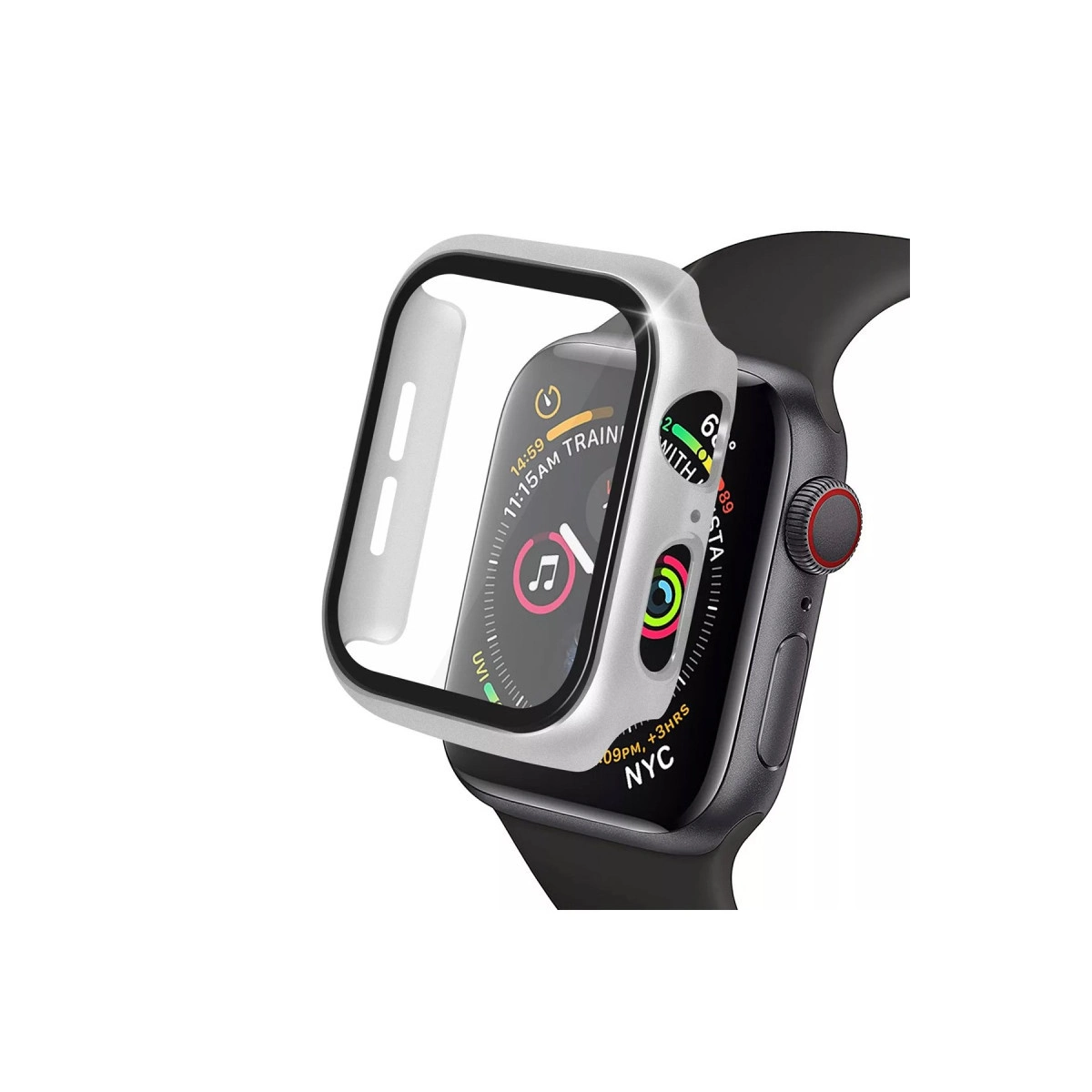 Watch 41mm Camlı Kasa Ekran Koruyucu - Gümüş