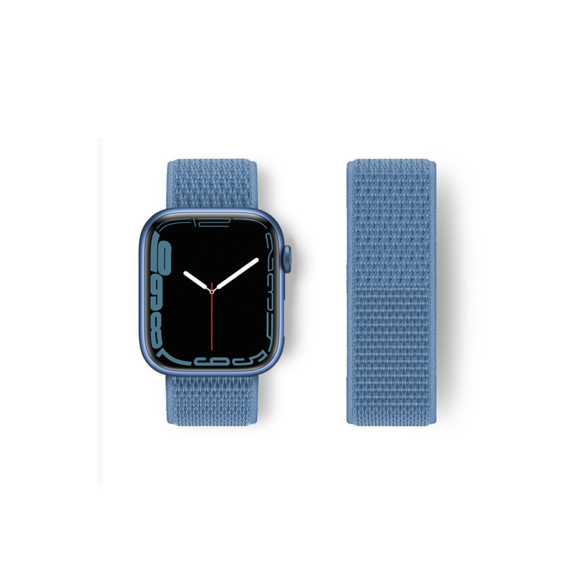 Watch 42mm Hasırlı Cırtcırtlı Kordon - Mavi