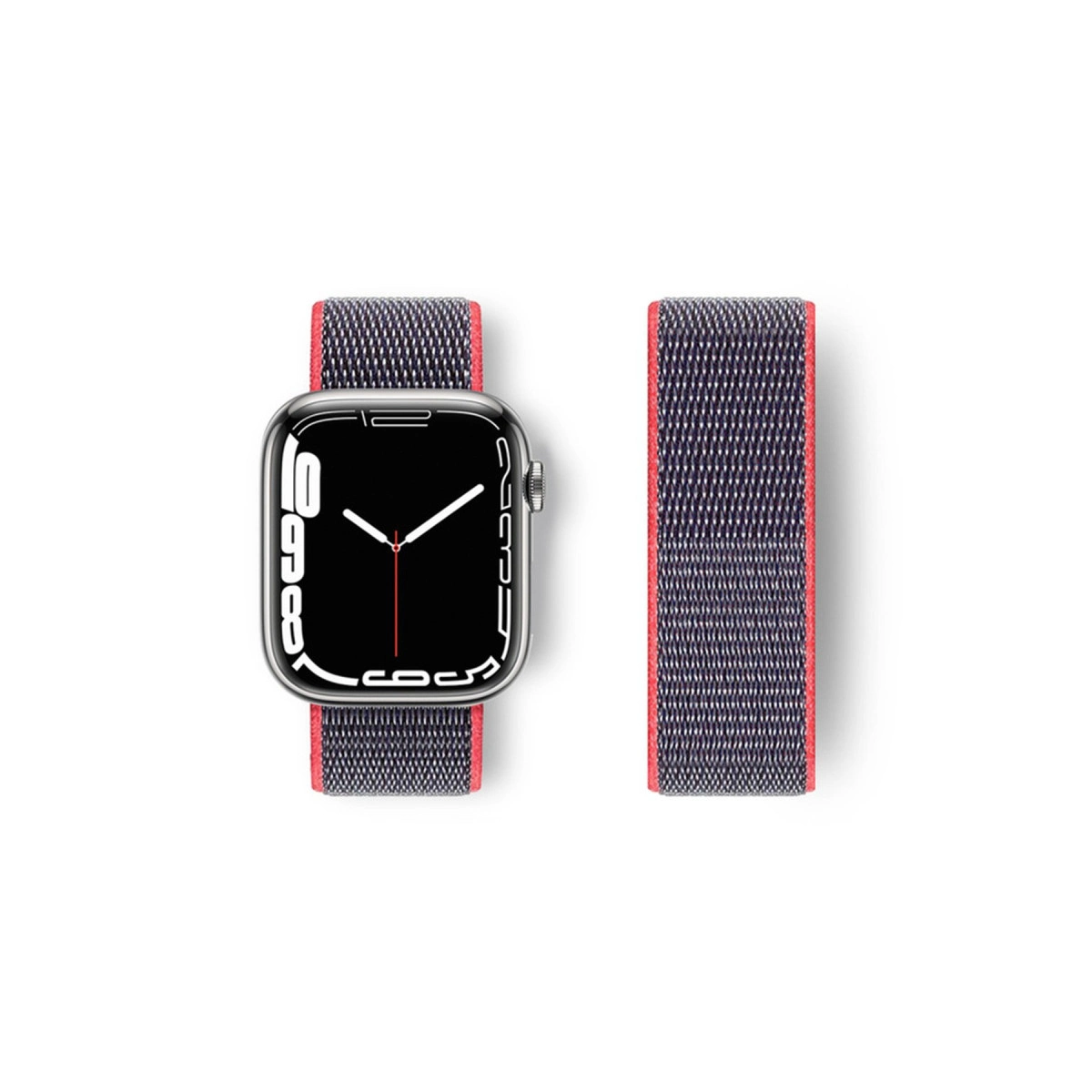 Watch 42mm Hasırlı Cırtcırtlı Kordon - Pembe